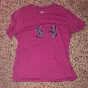 Under Armor Top. Purple teal pink black